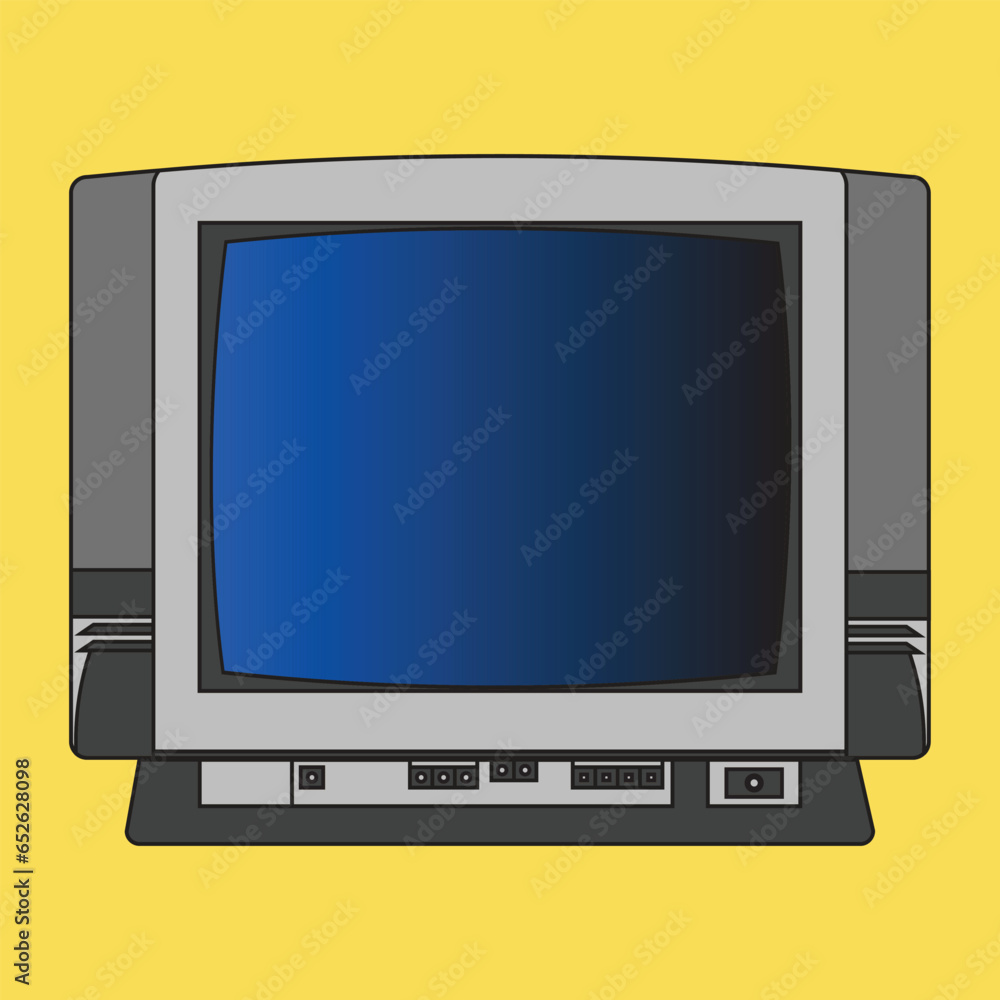 Old school tube television is a technological device that receives moving images Old school tube television is a technological device that receives moving images
