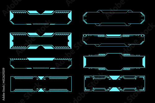 Futuristic sci fi interface element hud technology frame graphic vector design template