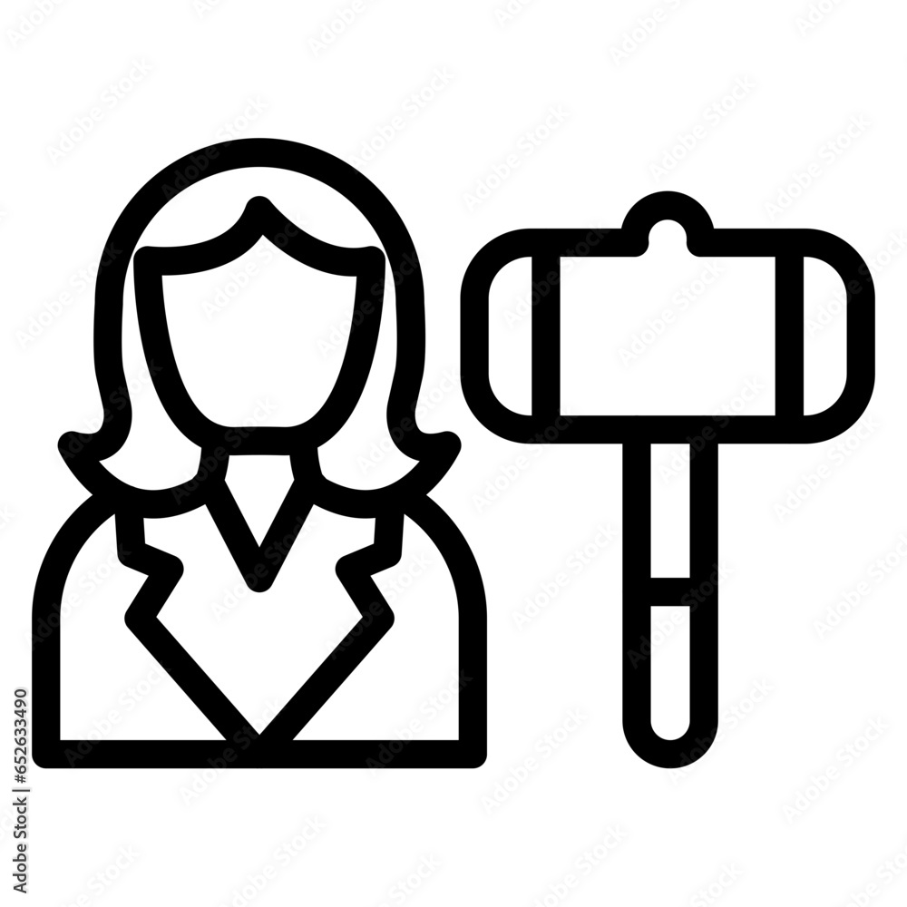 Vector Design Auctioneer Female Icon Style Vector Design Auctioneer Female Icon Style