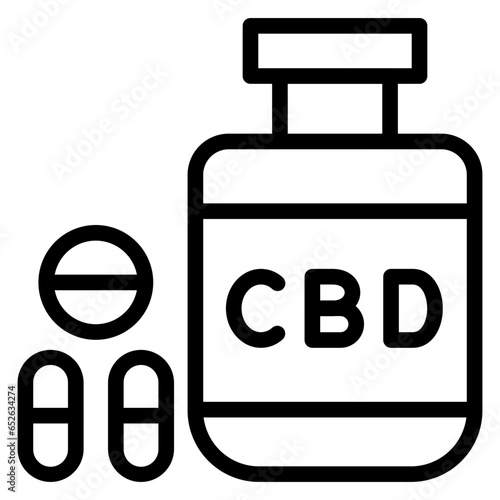 Vector Design Bio Cbd Per Capsule Icon Style