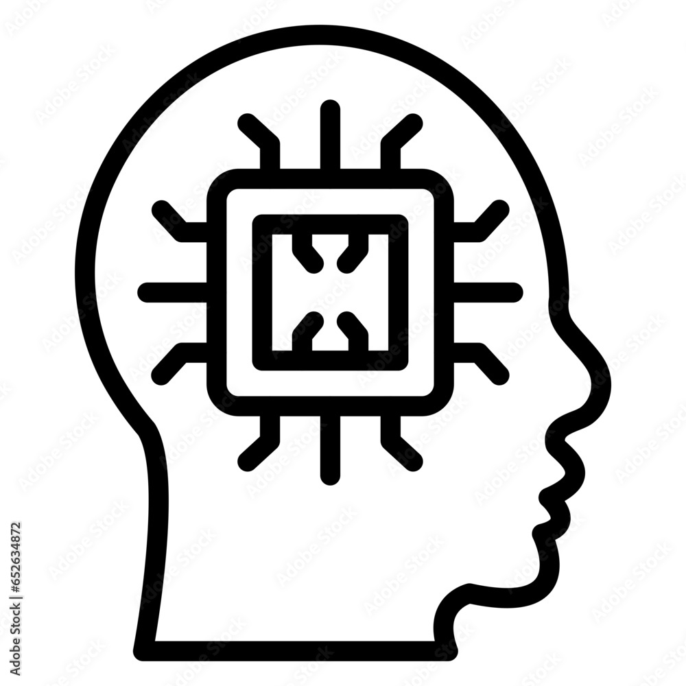 Vector Design Brain Chip Icon Style Vector Design Brain Chip Icon Style