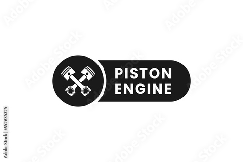 Piston engine label or Piston engine logo vector isolated. Piston engine label for product, websites, print design, and more about piston.