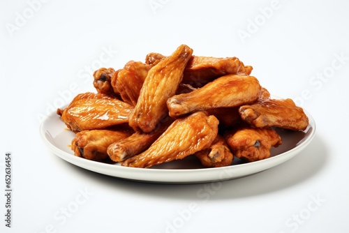 Chicken wings on a plain background. Generative AI