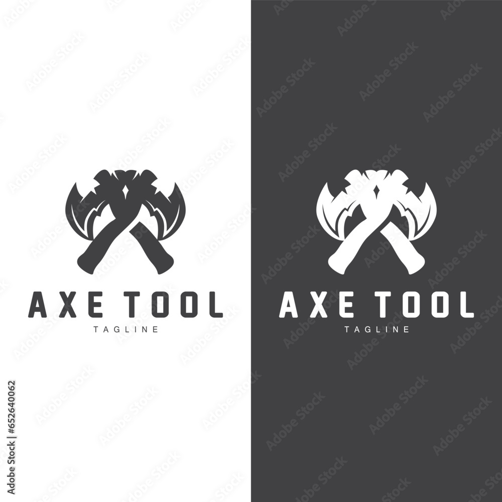 Axe Logo, Wood Cutting Tool Vector Icon, Silhouette Design, Retro Vintage Style Axe Logo, Wood Cutting Tool Vector Icon, Silhouette Design, Retro Vintage Style