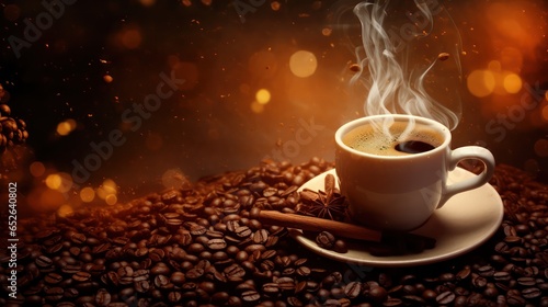 Hot coffee background 