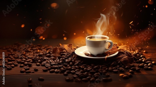 Hot coffee background 