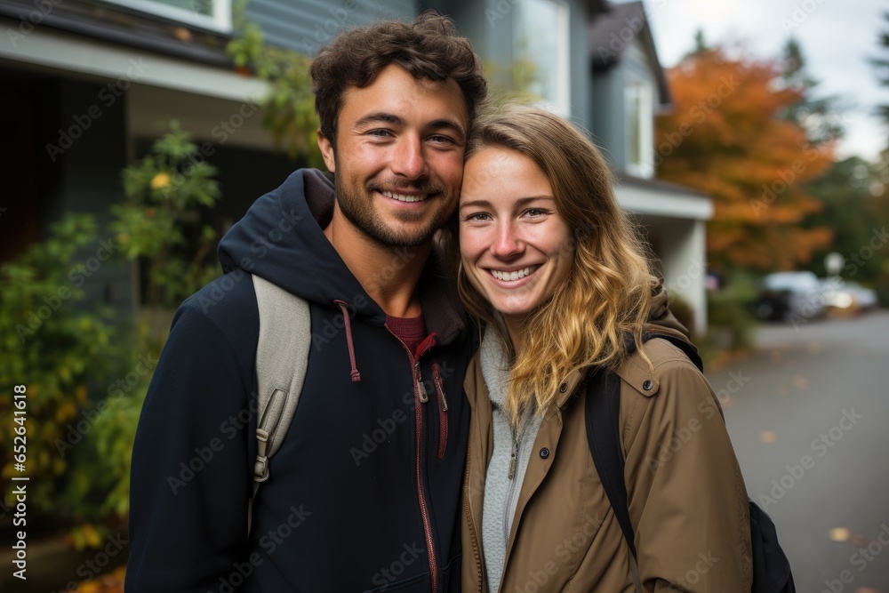 A Dream Come True: Capturing the Joy of a Happy Young Couple by Their New Home A Dream Come True: Capturing the Joy of a Happy Young Couple by Their New Home