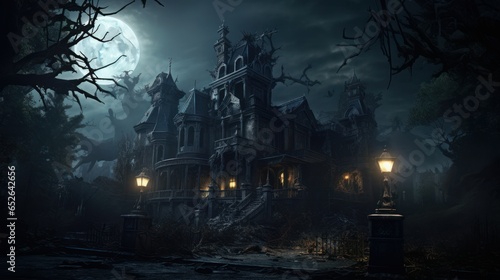 Craft a spooky, abandoned mansion with 