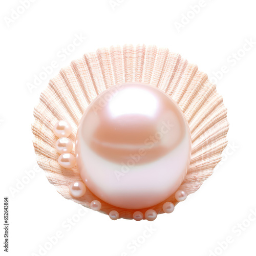 Beautiful pearl with shell isolated on transparent background,Transparency 
