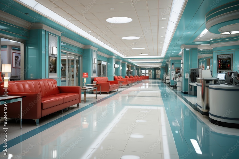 Guiding Light in the Medical Maze: Hospital Hallway, Reception, and Clinic Exploration