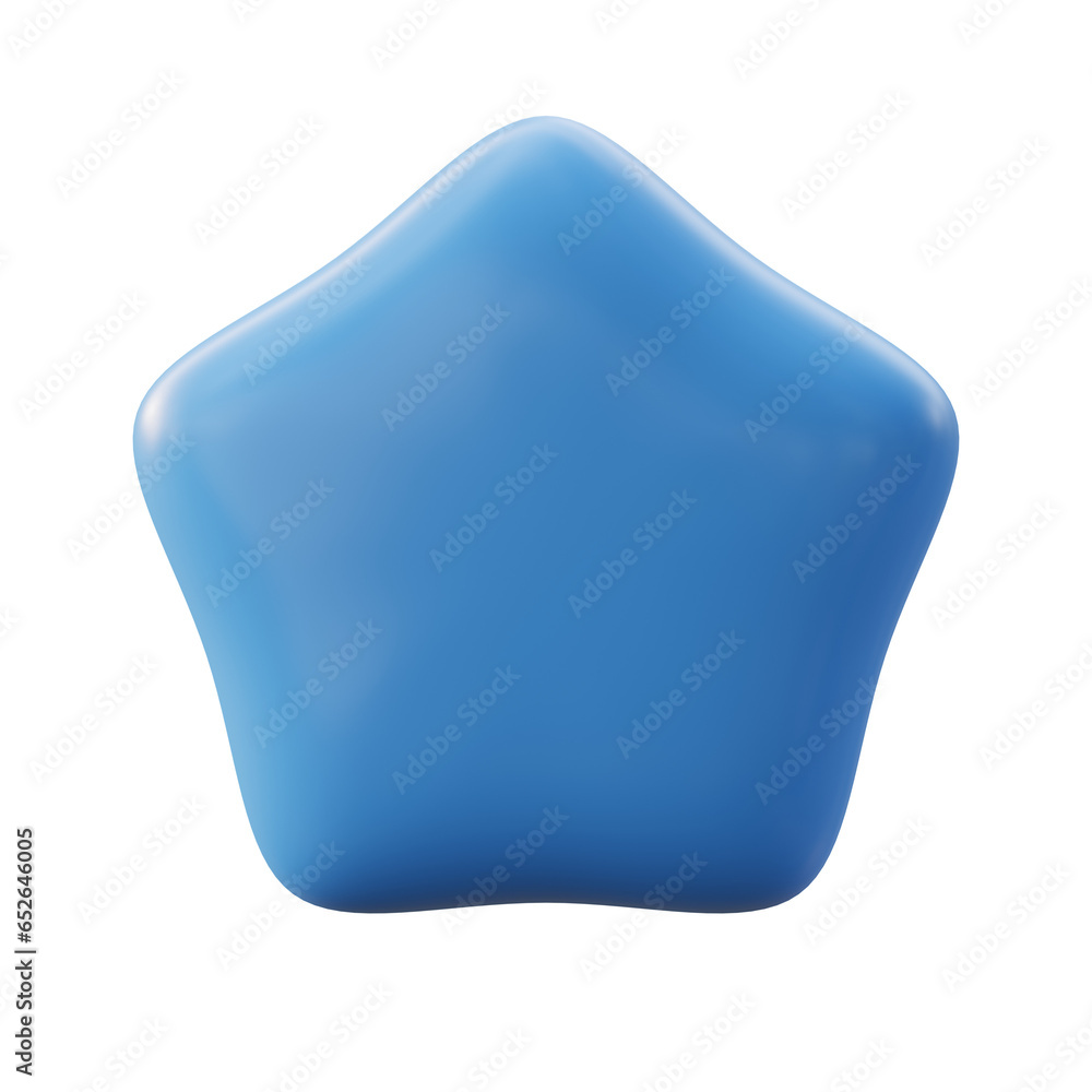 Blue star shape 3d render Blue star shape 3d render