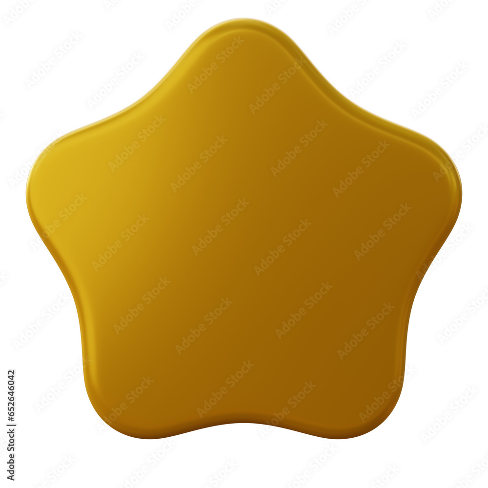 Gold star shape 3d render Gold star shape 3d render