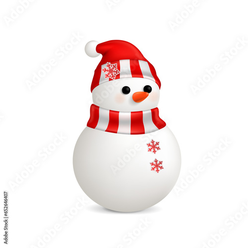 Obraz na płótnie Snowman isolated on white background w salonie