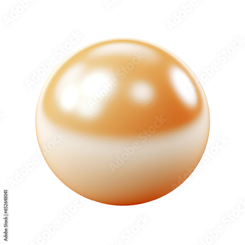 White pearl isolated on transparent background,Transparency