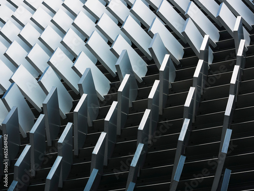 Geometric pattern steel metal wall Art texture Modern building