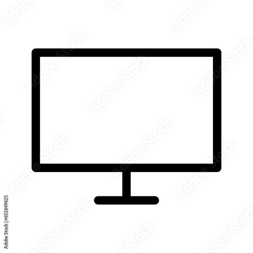 Monitor icon in png. PC screen icon. Computer monitor. Outline desktop monitor. PC display. Computer in line.