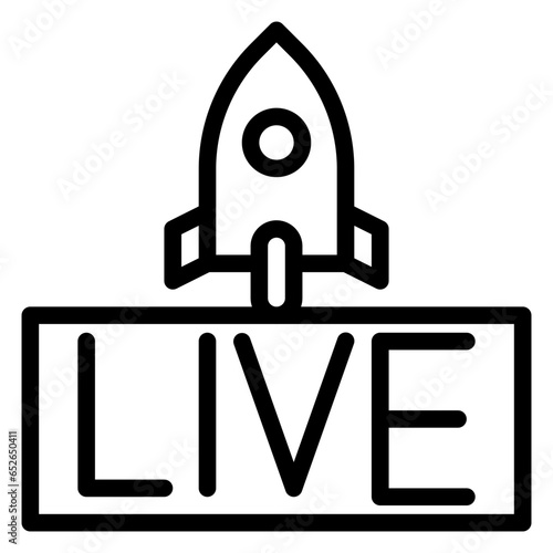Live Rocket Launch Icon Style