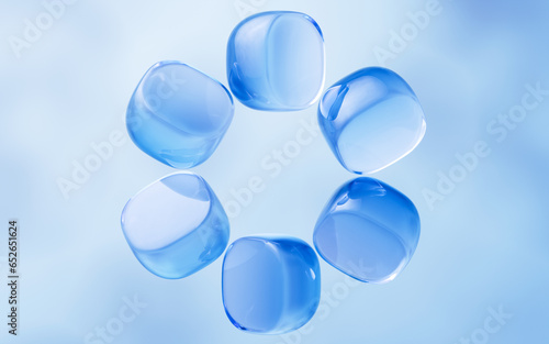 Abstract glass geometries background, 3d rendering. photo