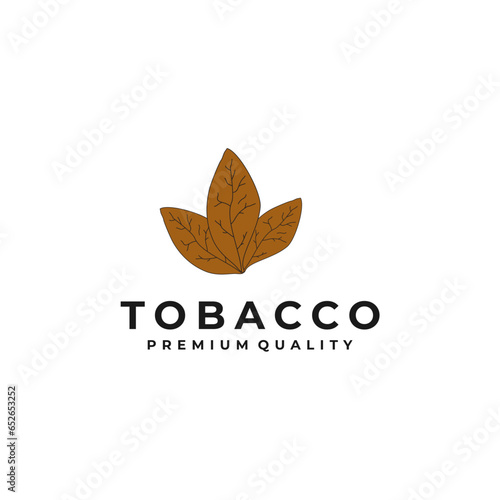 Logo design illustration of tobacco leaves on a white background