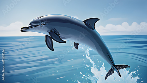 a jumping dolphin-Generative AI