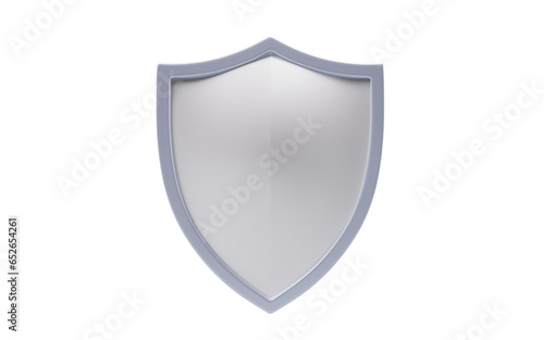 Glossy shield with white color, 3d rendering.