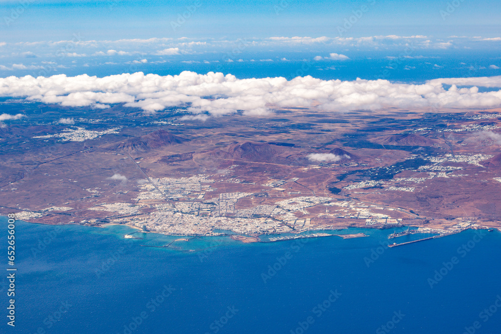 scenic view of Arrecife at Canary island of Lanzarote