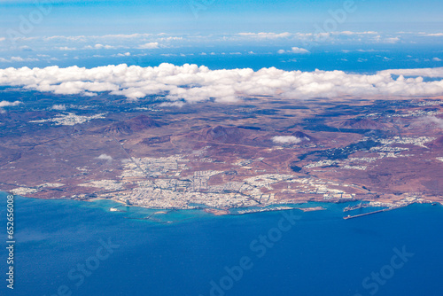scenic view of Arrecife at Canary island of Lanzarote