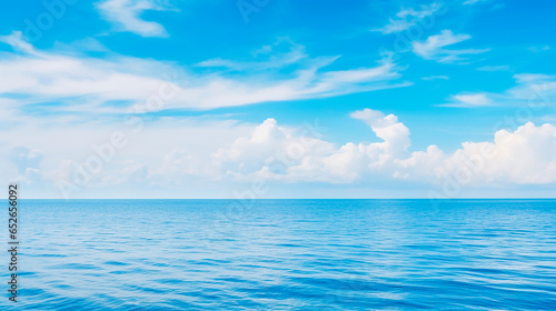 Beautiful seascape with blue sky and sea. Nature background © Kateryna