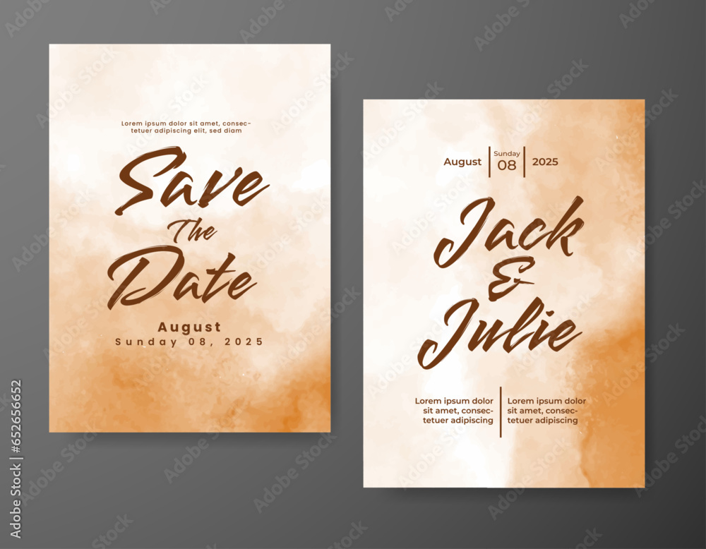 Wedding invitation with abstract watercolor background Wedding invitation with abstract watercolor background