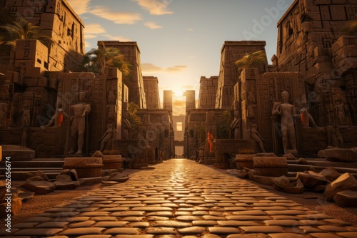 Stunning Temple of Karnak in Luxor, Generative AI photo