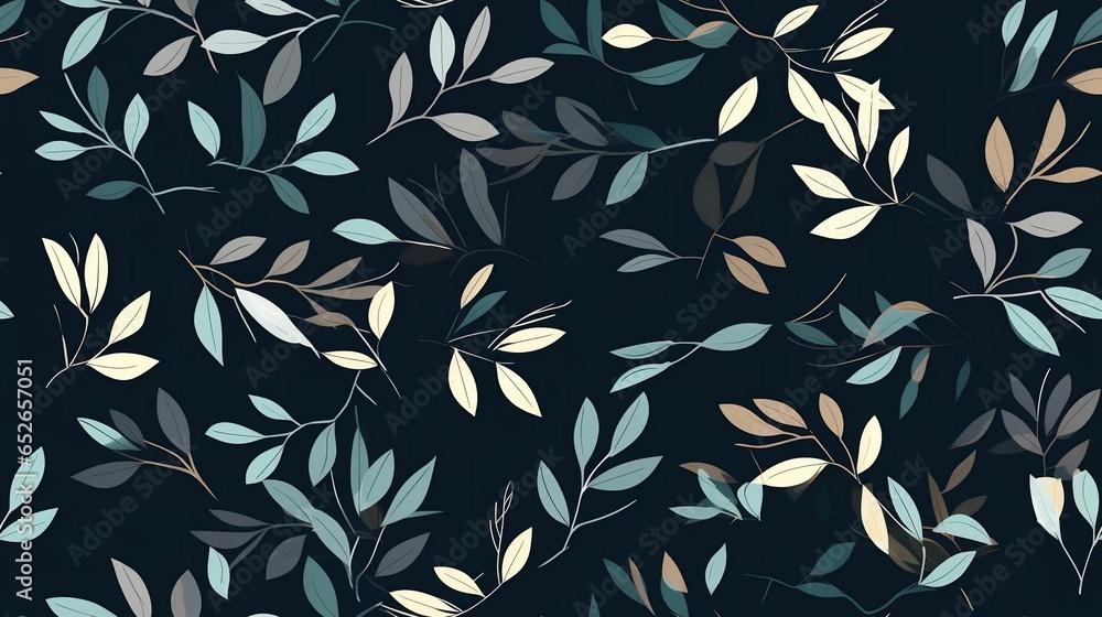 hand draw Botanical leaf pattern
