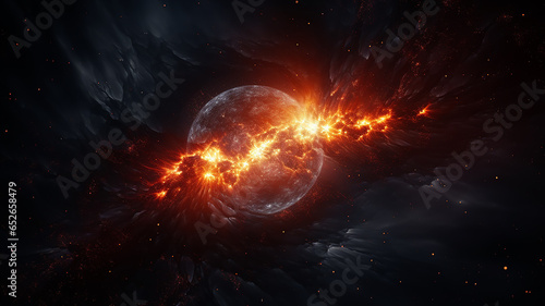 supernova  explosion of a star in deep space  astronomy phenomenon  fictional graphics