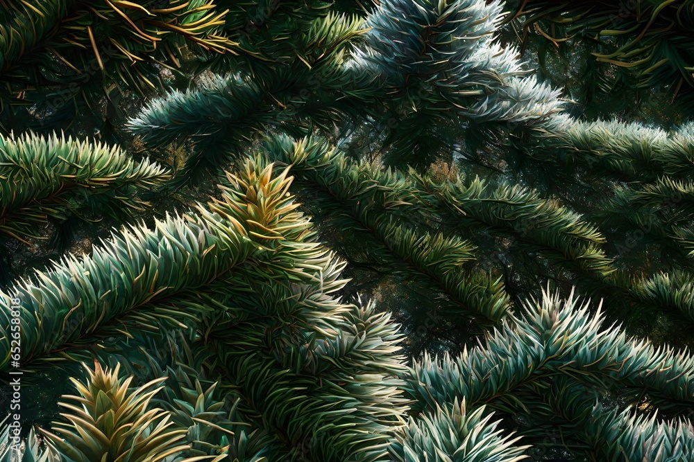 close up of fir tree branches