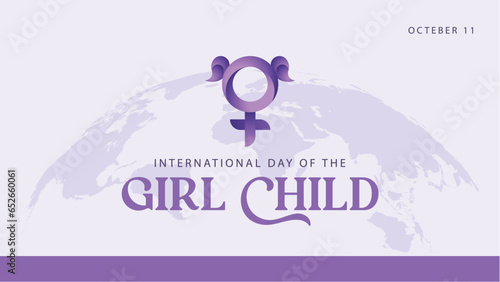 International day of the girl child. Celebrating girls' day on October 11. Suitable for banners, greeting cards, social media etc