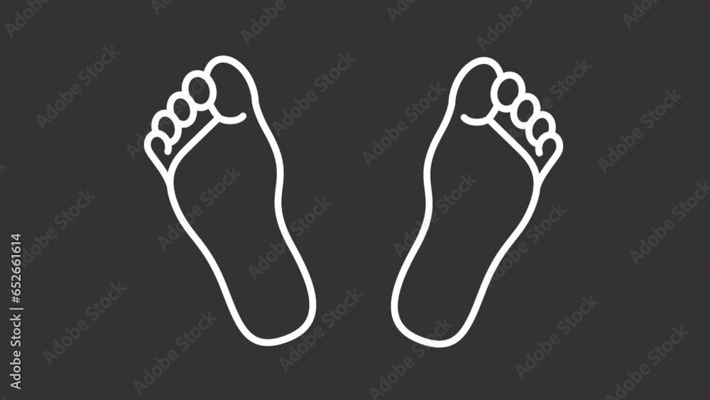 White simple thin line animation of pedicure, HD video with transparent background, seamless loop 4K video representing meditation. White simple thin line animation of pedicure, HD video with transparent background, seamless loop 4K video representing meditation.