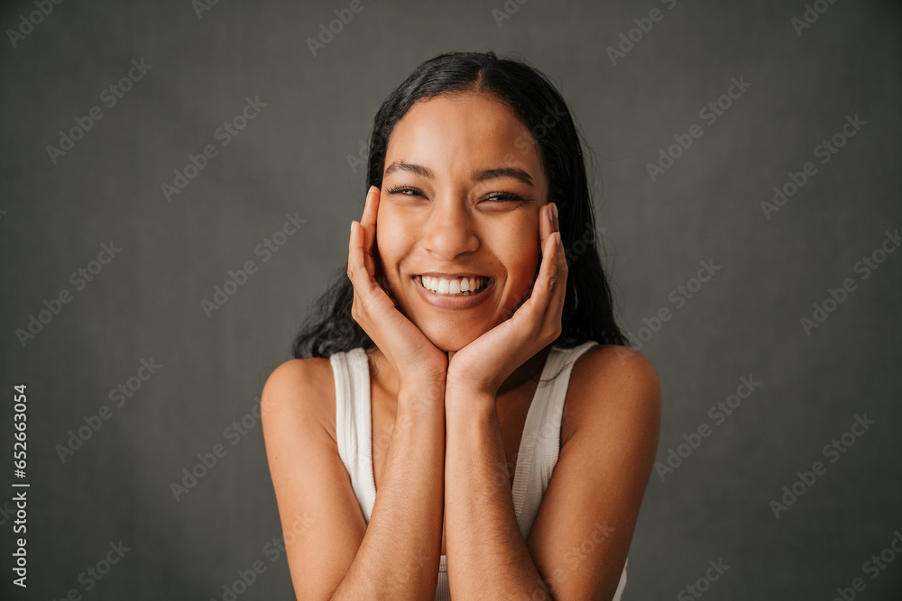 Close up multiethnic female posing in the studio Close up multiethnic female posing in the studio