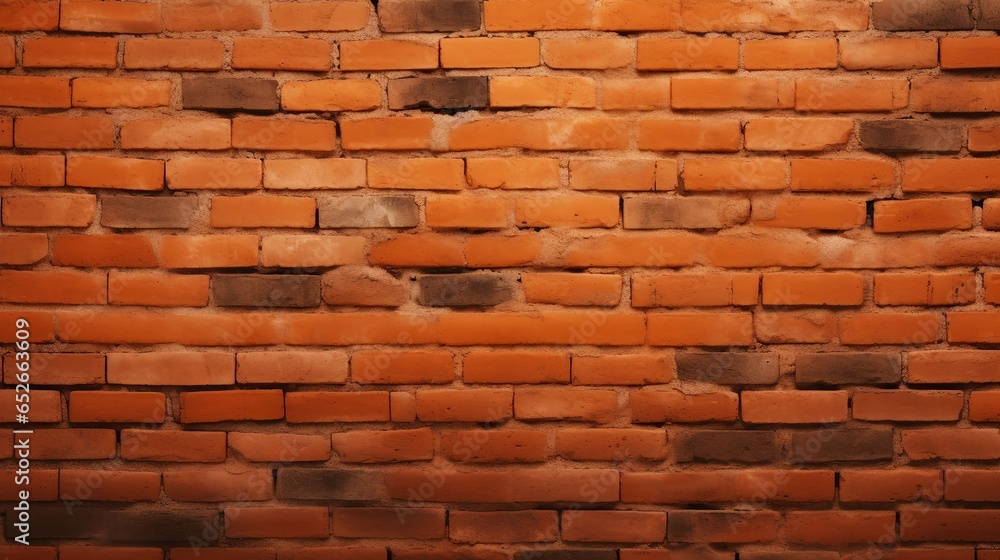 Obraz premium Warm up your design with this inviting orange brick wall background, ample copy space included 