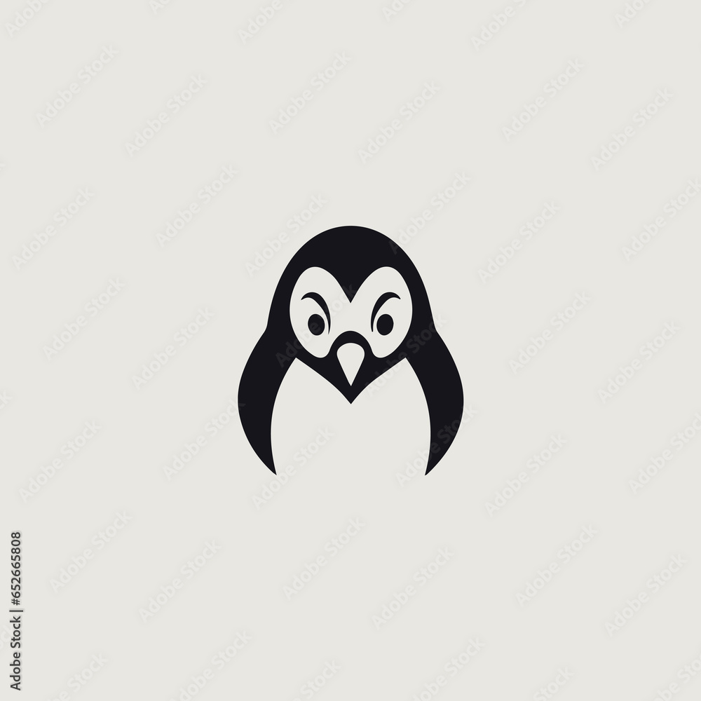 ペンギンのシンプルで可愛いロゴのベクター画像 ペンギンのシンプルで可愛いロゴのベクター画像