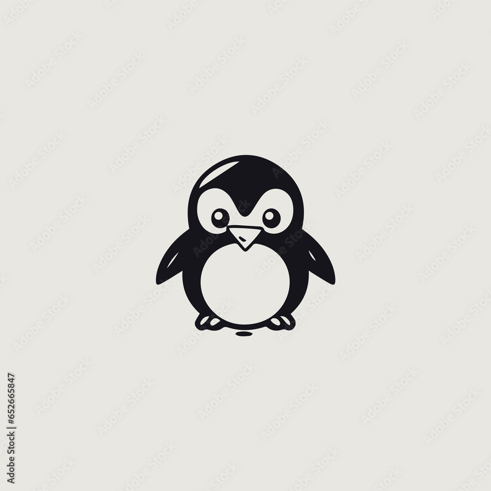 ペンギンのシンプルで可愛いロゴのベクター画像 ペンギンのシンプルで可愛いロゴのベクター画像