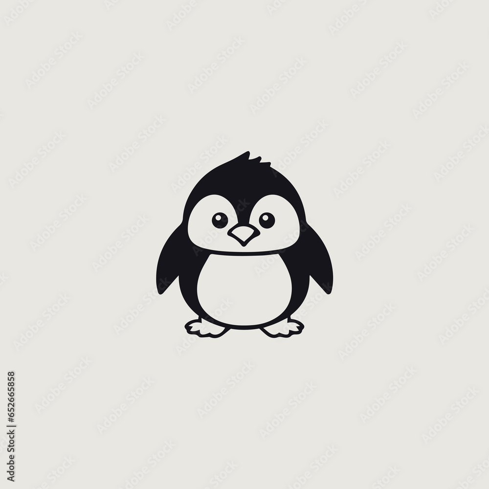 ペンギンのシンプルで可愛いロゴのベクター画像 ペンギンのシンプルで可愛いロゴのベクター画像