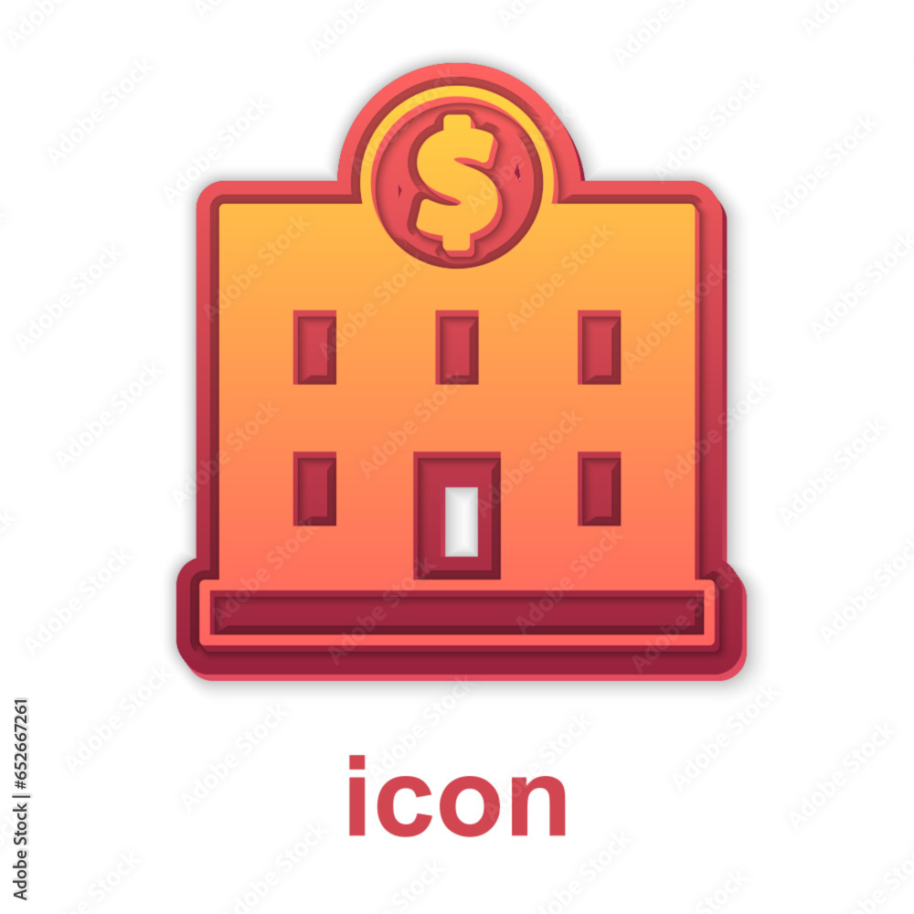 Gold Bank building icon isolated on white background. Vector Gold Bank building icon isolated on white background. Vector
