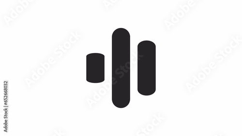 Bar variations black and white loading animation. Music sound waves outline 2D cartoon preloader, flat ui element 4K video loader motion graphic. Column charts buffering waiting animated indicator gif photo