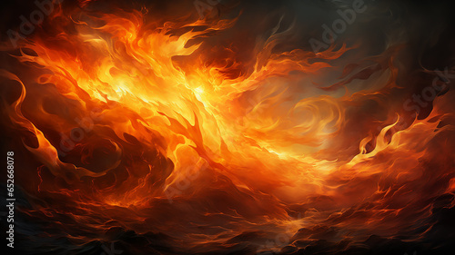 texture painted fire, flames abstract background, computer graphics in orange and red yellow tones