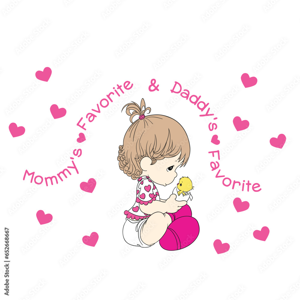 little girls_mommy's favourite daddy's vector art. little girls_mommy's favourite daddy's vector art.