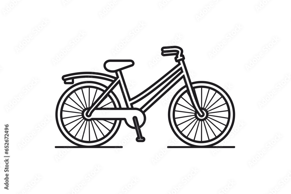 Fototapeta premium Line icon bike for web, white background