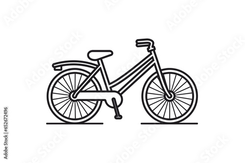 Line icon bike for web, white background