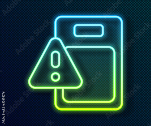 Glowing neon line Global economic crisis icon isolated on black background. World finance crisis. Vector