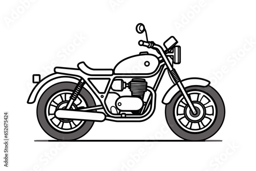 Line icon motorcycle for web  white background