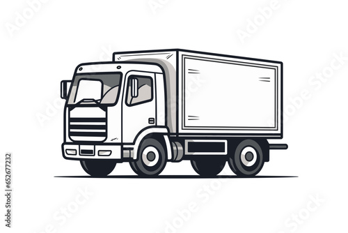 Line icon truck for web, white background