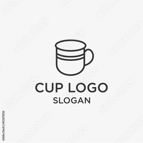 Cup logo icon flat design template